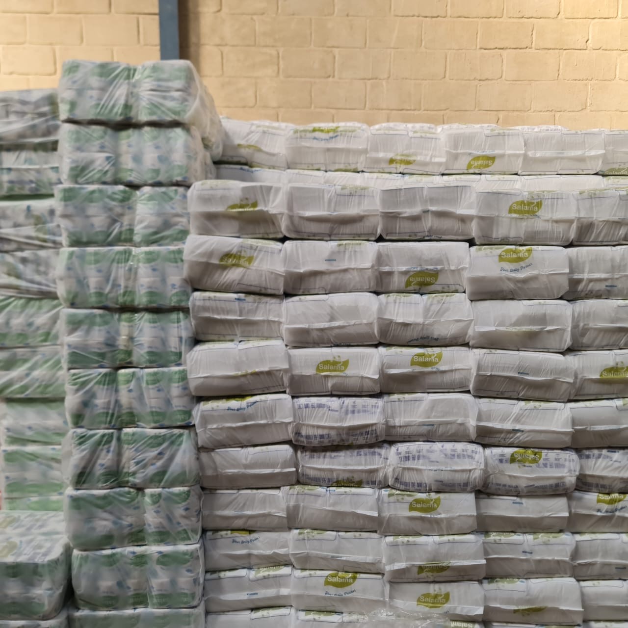 Warehouse storage of Salama tissue packs